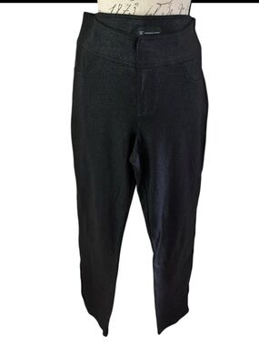 INC International Concepts Black Faux Leather Tapered women’s pants